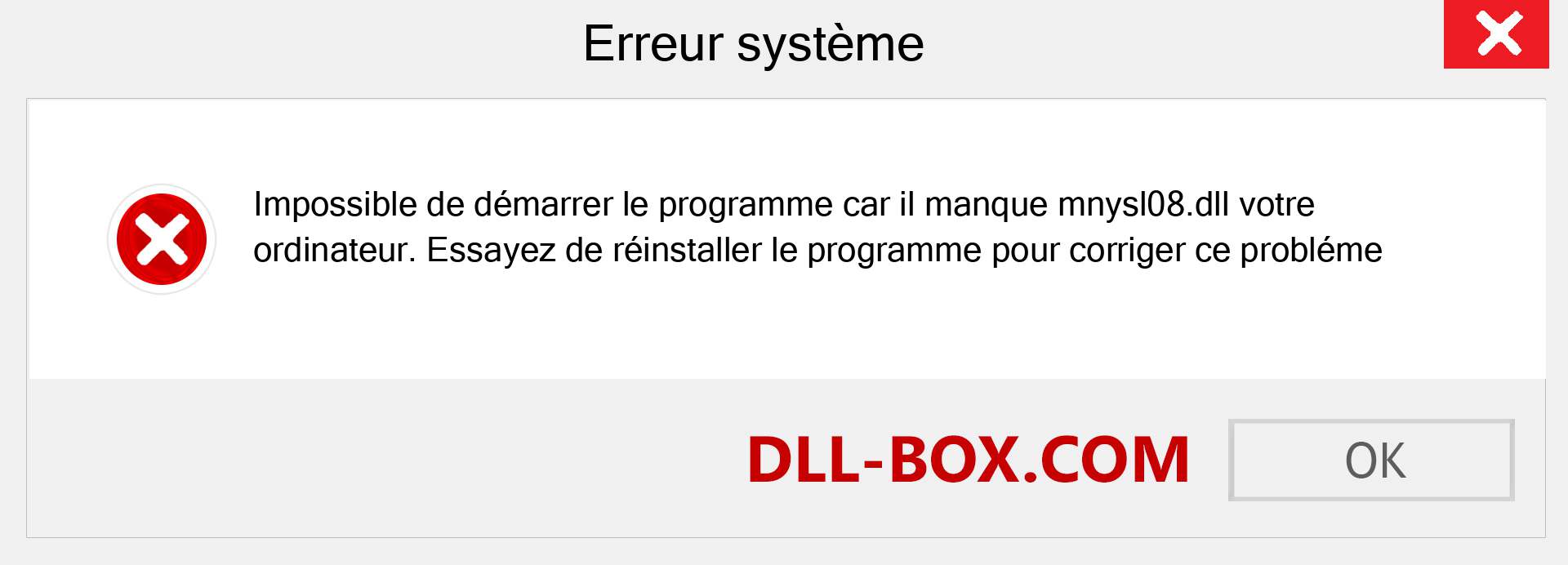 Le fichier mnysl08.dll est manquant ?. Télécharger pour Windows 7, 8, 10 - Correction de l'erreur manquante mnysl08 dll sur Windows, photos, images