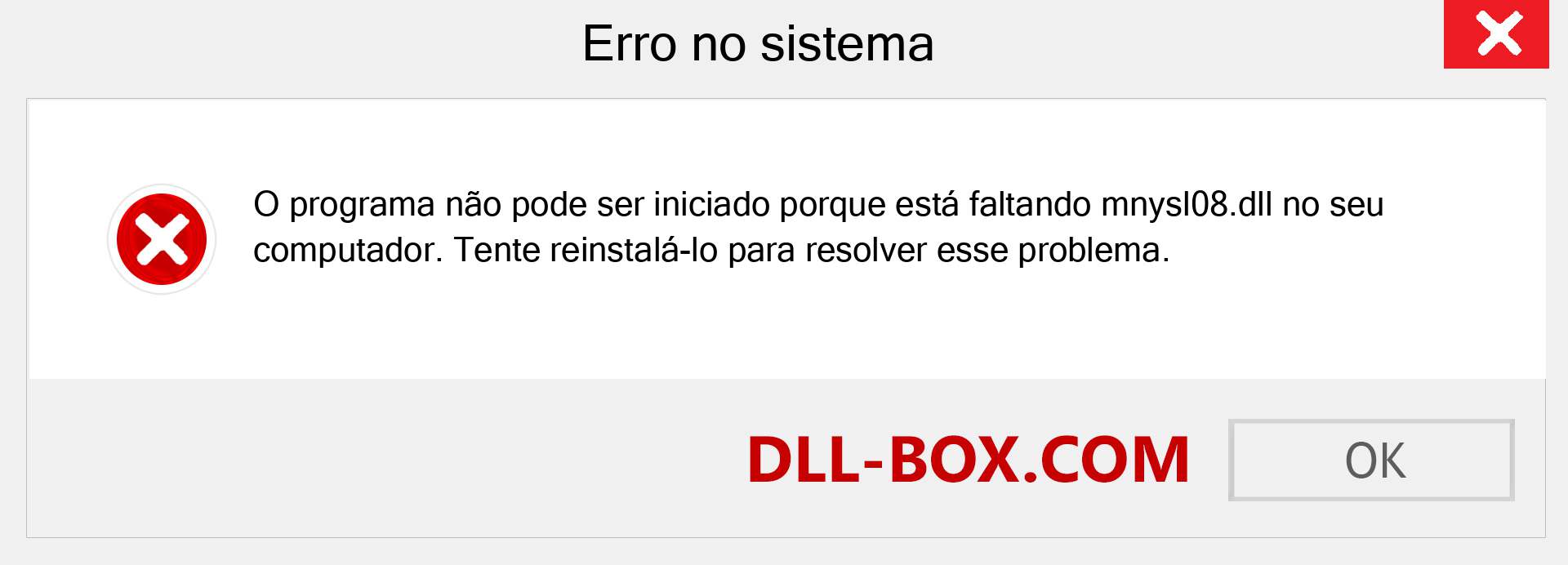 Arquivo mnysl08.dll ausente ?. Download para Windows 7, 8, 10 - Correção de erro ausente mnysl08 dll no Windows, fotos, imagens
